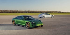 2020 porsche taycan 4s and 2020 tesla model s long range