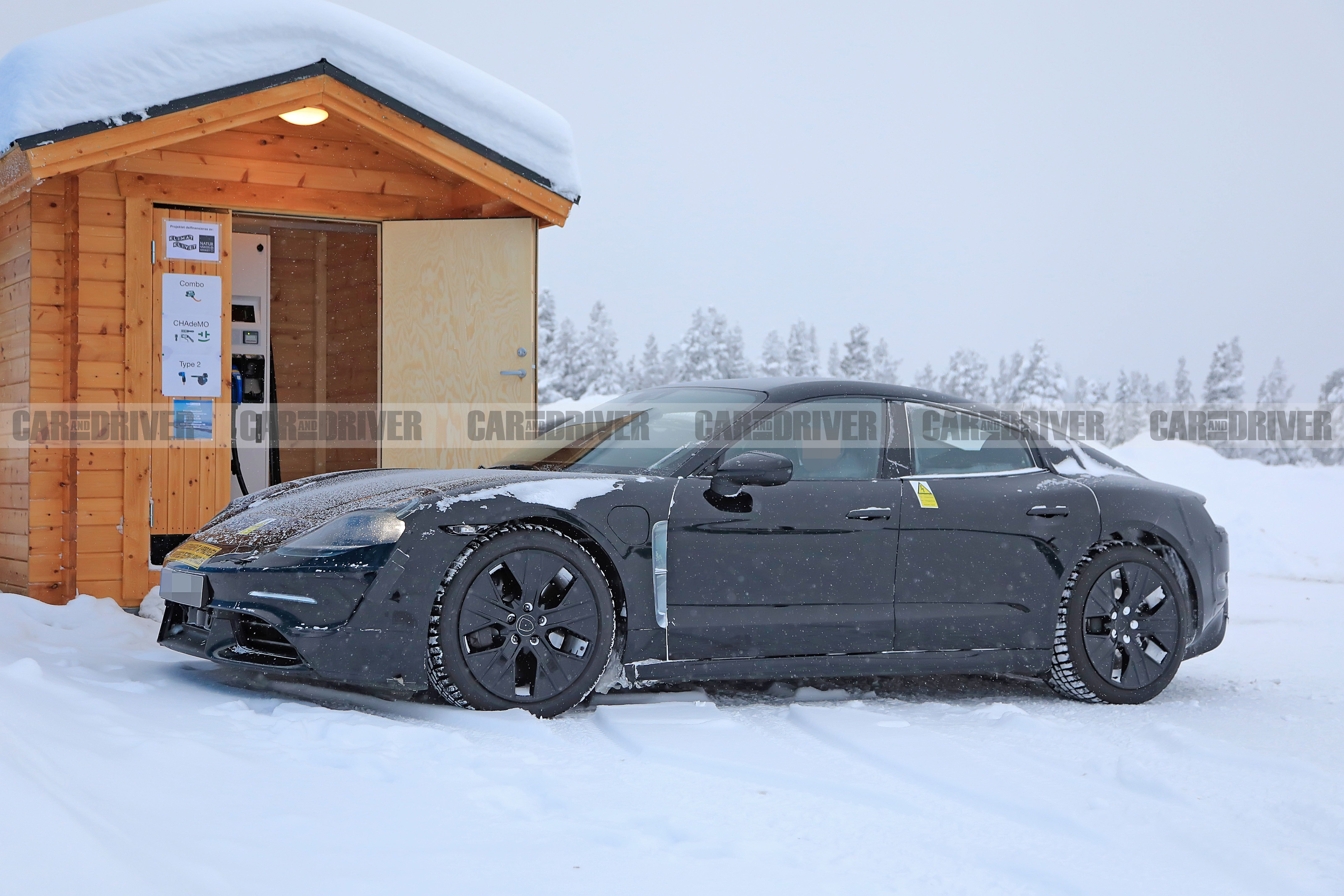 Porsche Mission E: new pictures of EV during cold weather testing