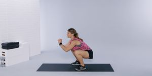 bodyweight hiit workout, squat