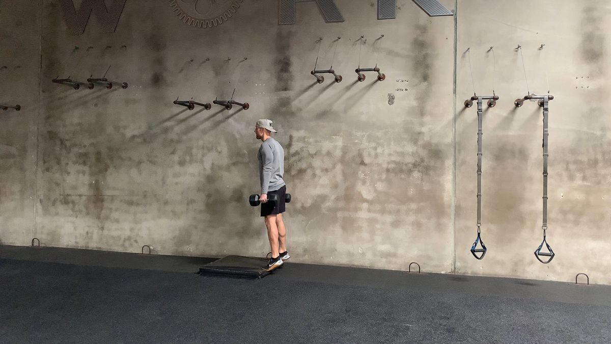 Single-Leg Calf Stretch with Wall Exercise Demonstration