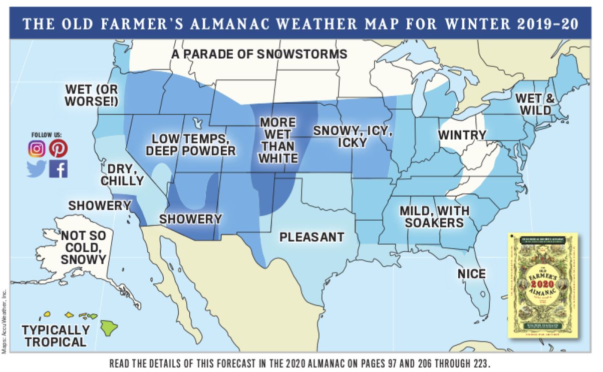 Old Farmer's Almanac Winter 2019-2020 Forecast And Predictions