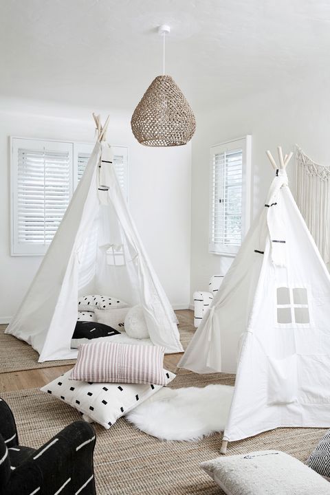 teepees in children's playroom