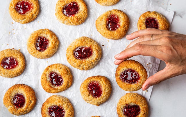 Gluten-Free Almond Thumbprints - Delish.com glutenfree almond thumbprints
