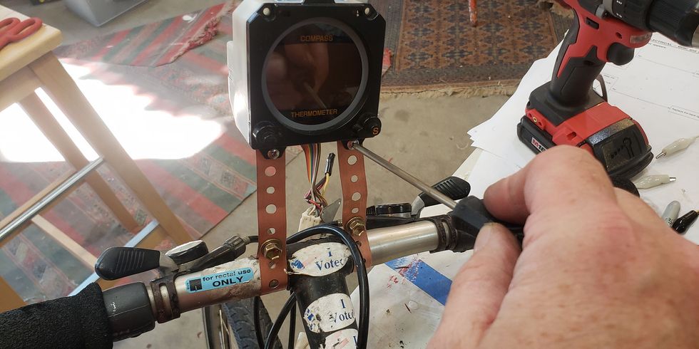 installing mitsubishi montero compass on bicycle