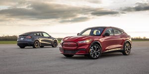 2021 ford mustang mach e e4x and 2020 tesla model y performance