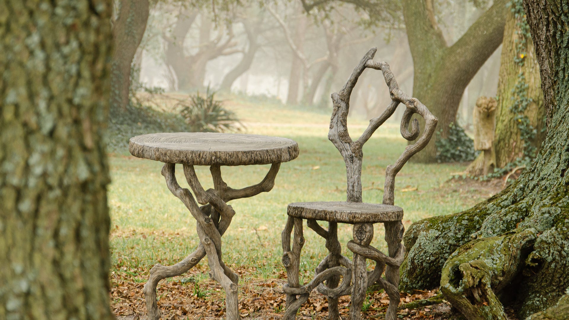 making tree branches rustic furniture