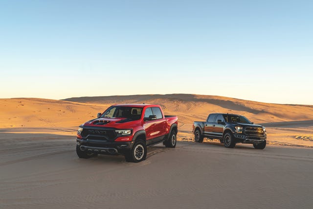 Tested: 2021 Ram 1500 TRX vs. 2020 Ford F-150 Raptor SuperCrew