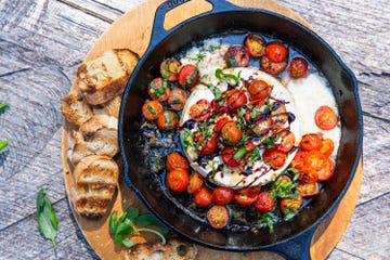 campfire caprese brie skillet