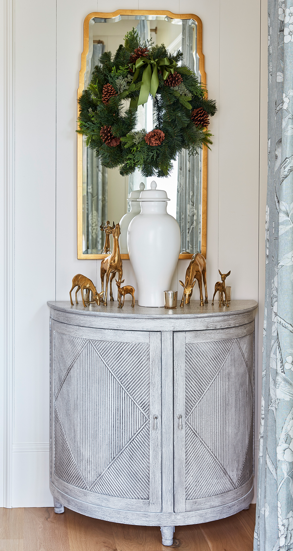 wreath on mirror