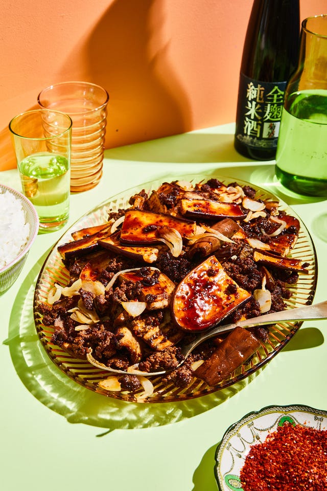 stirfried gochugaru eggplant with beef