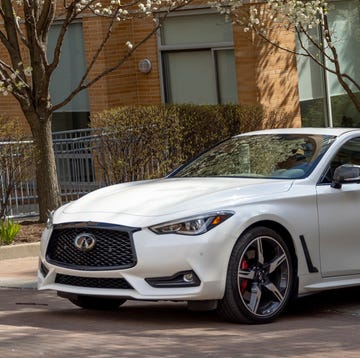 infiniti q60 red sport 400 awd front exterior