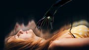 sleep paralysis demon reaching out to woman having nightmare