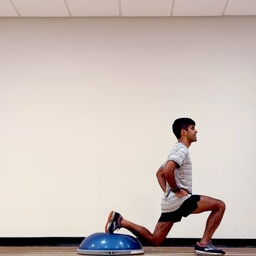 bosu ball split squat, bosu ball exercises for beginners