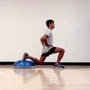 bosu ball split squat, bosu ball exercises for beginners