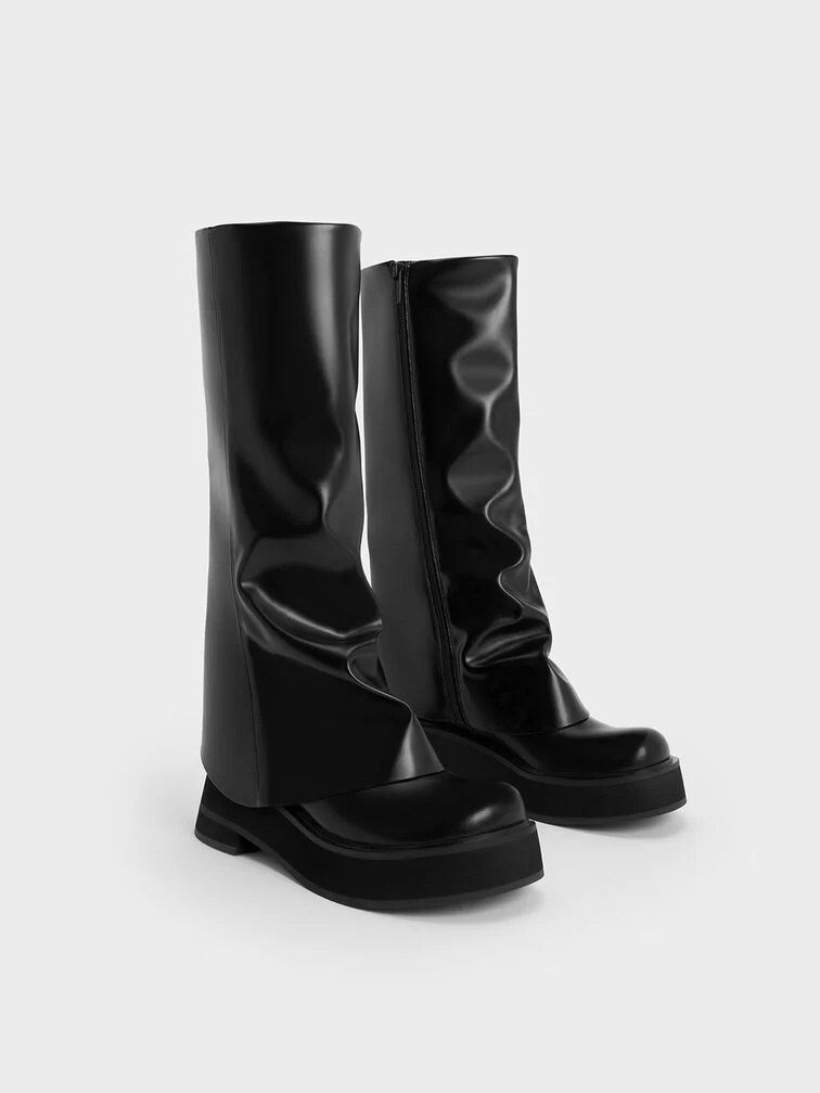 a pair of black boots