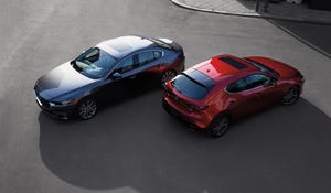 2023 mazda 3 sedan aerial view