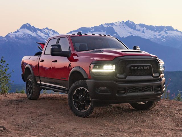 2023 ram 2500 hd rebel with a mountain in the background