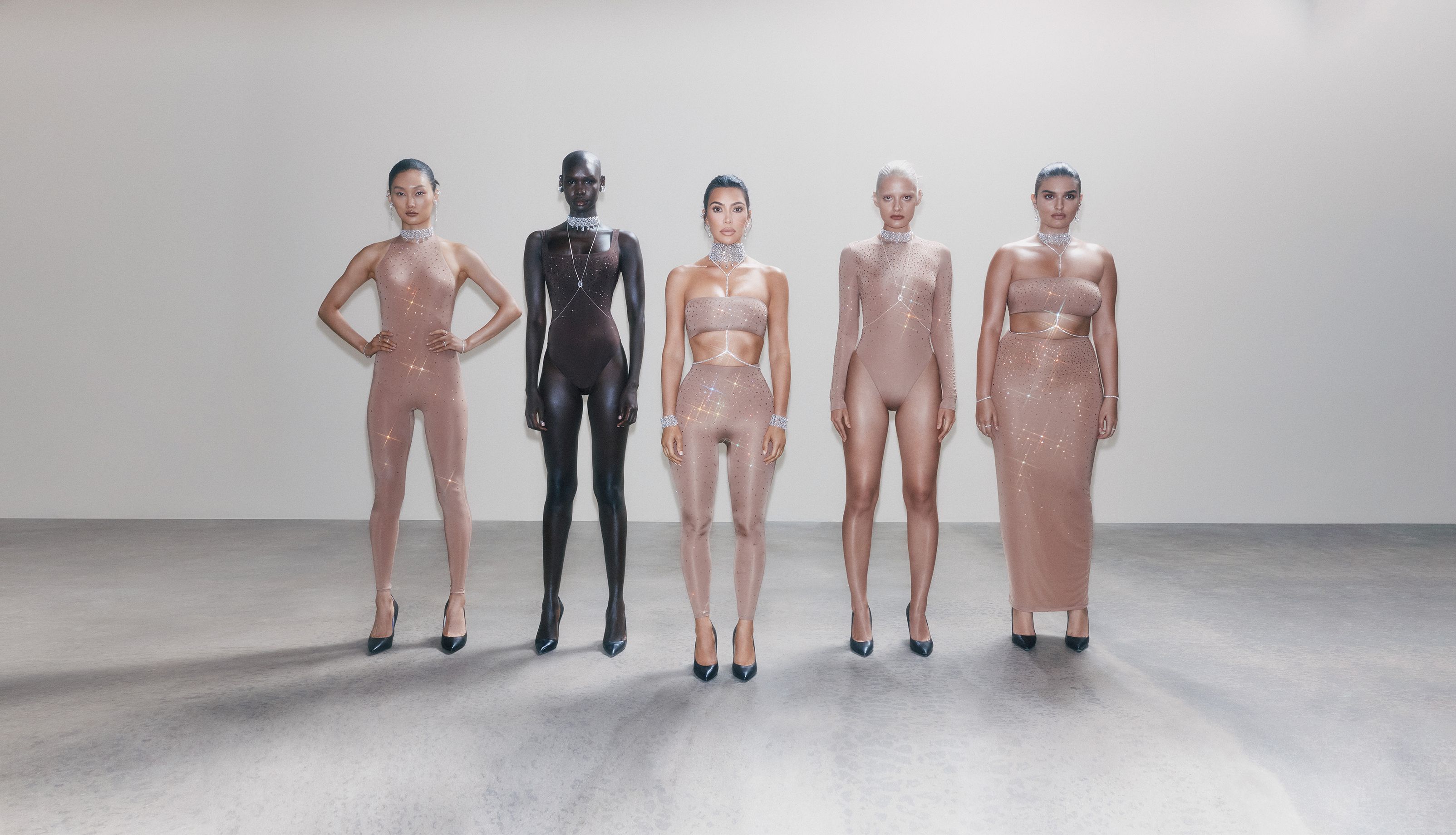 Your First Look at Kim Kardashian's Sparkliest Skims Collaboration to Date  Courtesy of Swarovski