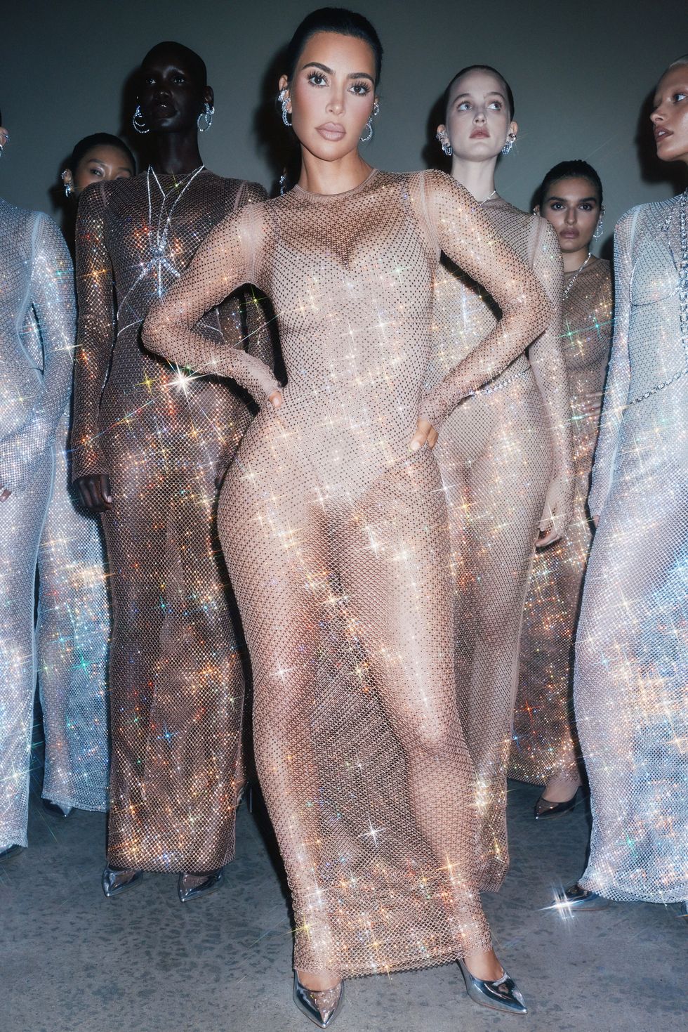 Kim Kardashian Covers Herself in Crystals for Swarovski X SKIMS