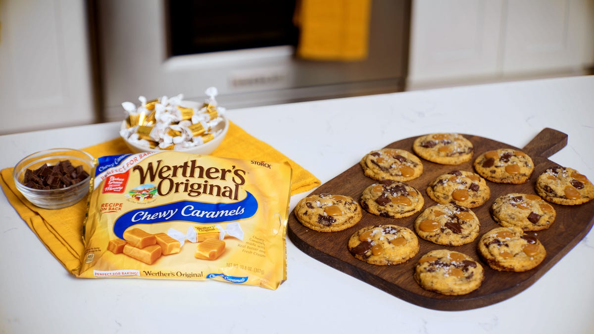 preview for Salted Caramel Chocolate Chip Puddle Cookies | Delish + Werther's