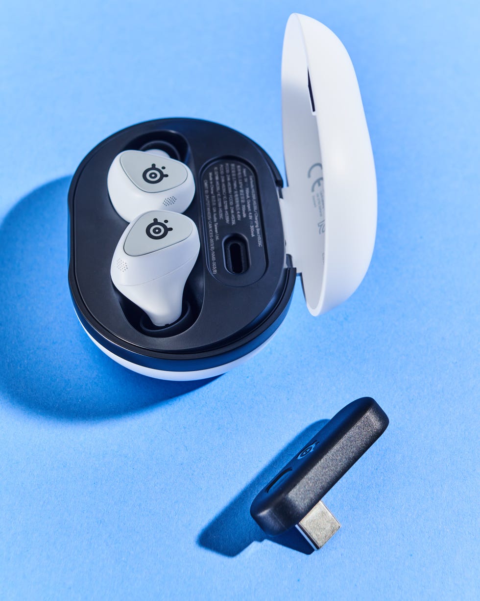 wireless earbuds and their charging case with a usb dongle