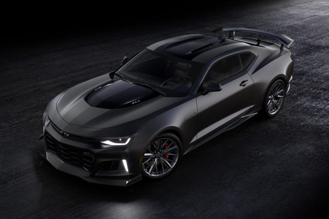 overhead front 34 view of 2024 chevrolet camaro zl1