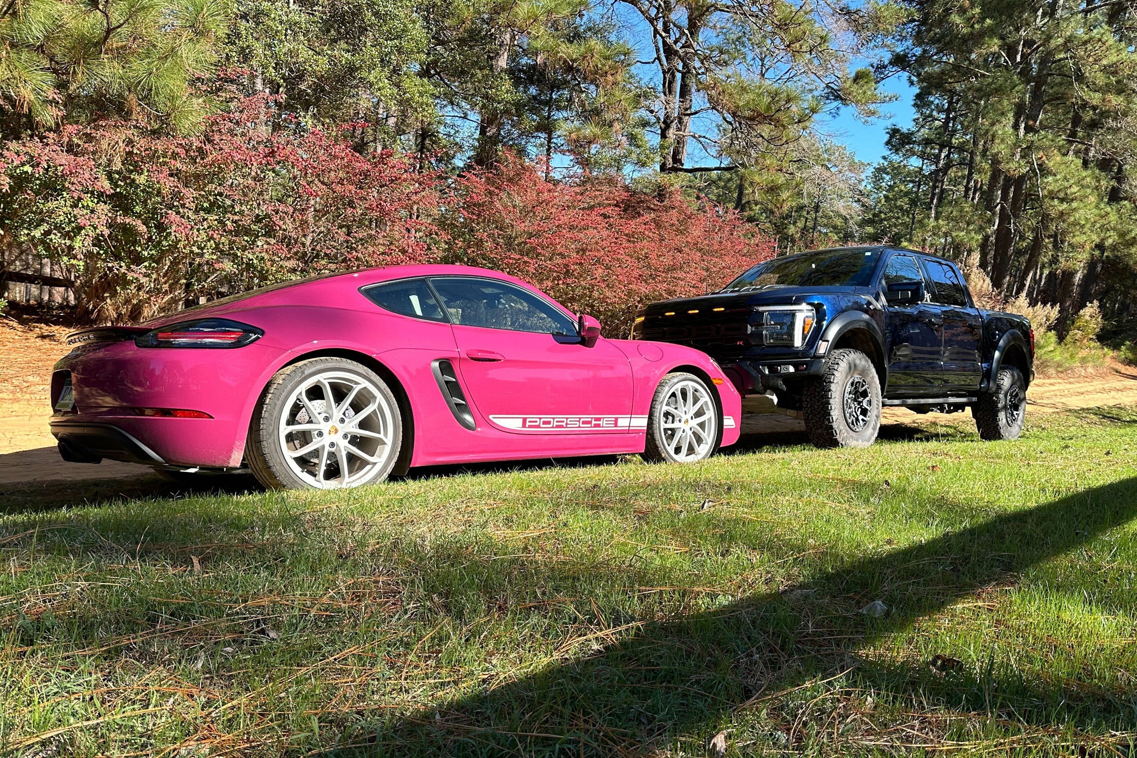 View Photos of the 2024 Ford Raptor R vs. 2024 Porsche 718 Cayman