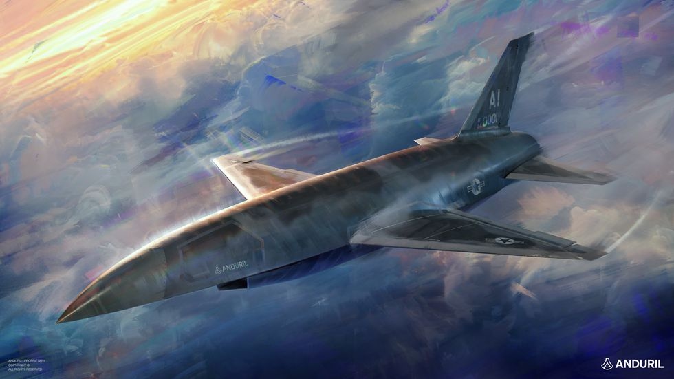 concept art by anduril of its fury unmanned loyal wingman jet