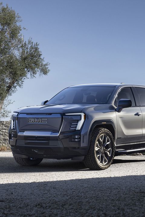 the first ever gmc sierra ev denali edition 1 from a front 34 view