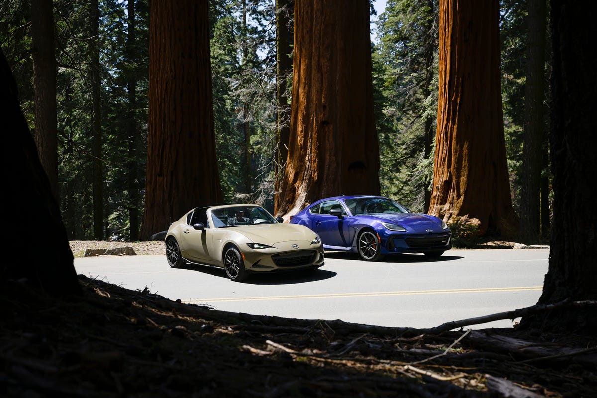 View Photos of the 2024 Mazda MX5 Miata RF Club vs. 2024 Subaru BRZ tS