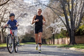 a runner since her freshman year of high school, lilibet snellings kyte, 41, was diagnosed with multiple sclerosis about five years ago now instead of marathon finishes and record times, she sees the victory as simply running, putting one foot in front of the other, regardless of for how long or how far and the best days are usually when her son peter kyte jr, 8, is out there with her, cheering her on with words of encouragement photo by melissa lyttle 