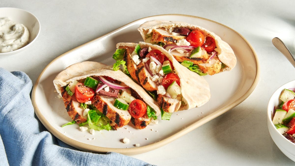 Mediterranean Grilled Chicken Gyros