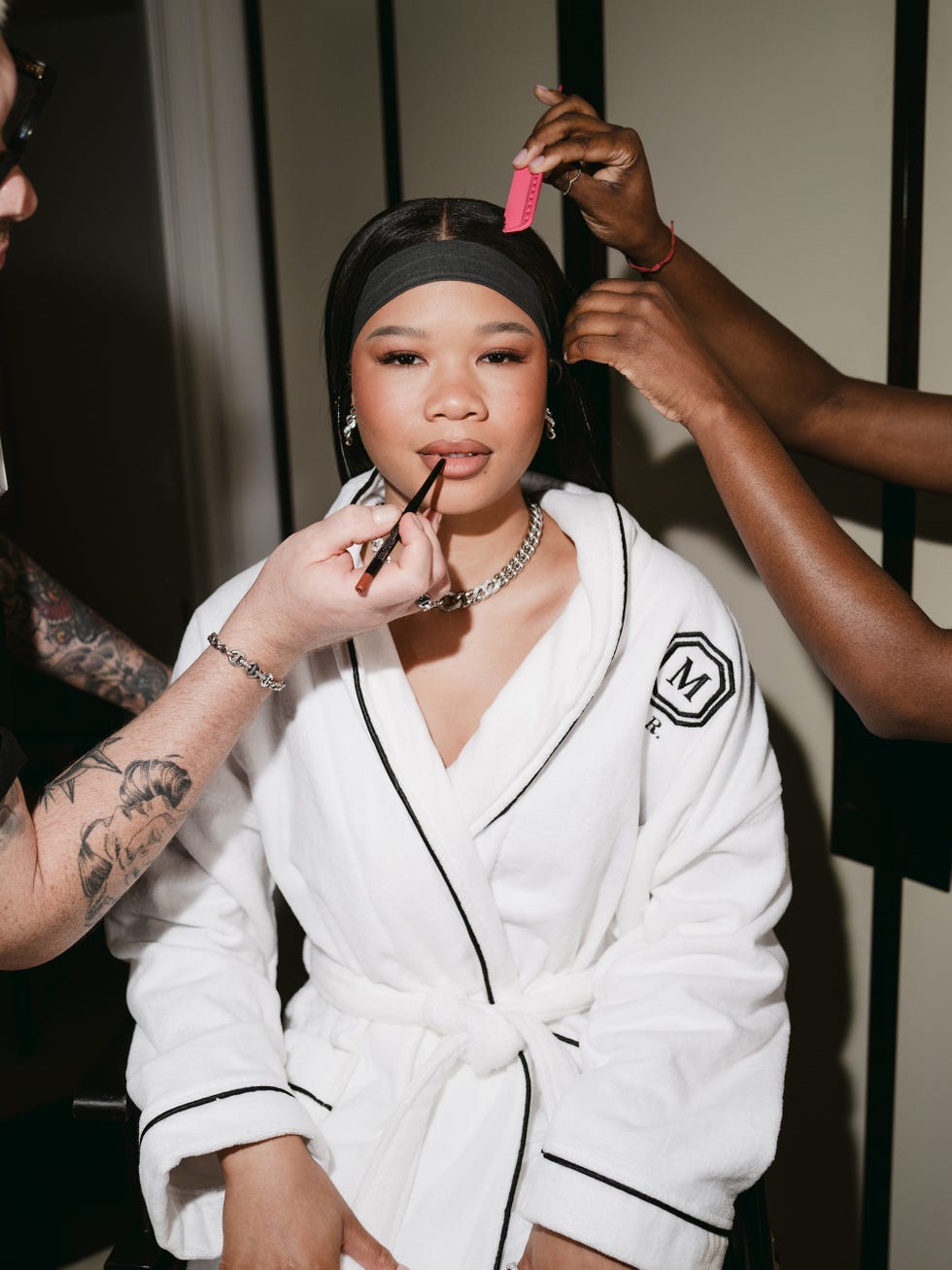 storm reid in glam chair