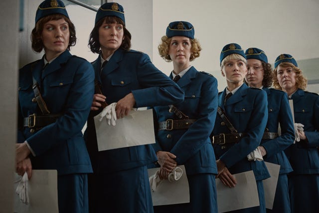 the new force. (l to r) josefin asplund as karin, malin persson as ingrid and agnes rase as siv in the new force. cr. courtesy of netflix © 2024