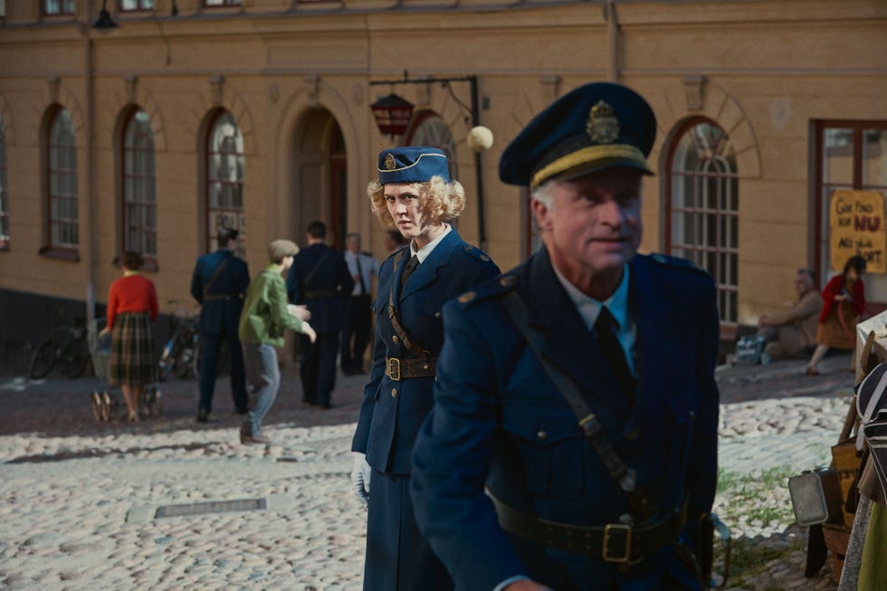 the new force. (l to r) malin persson as ingrid, jimmy lindström as wallin in the new force. cr. courtesy of netflix © 2024