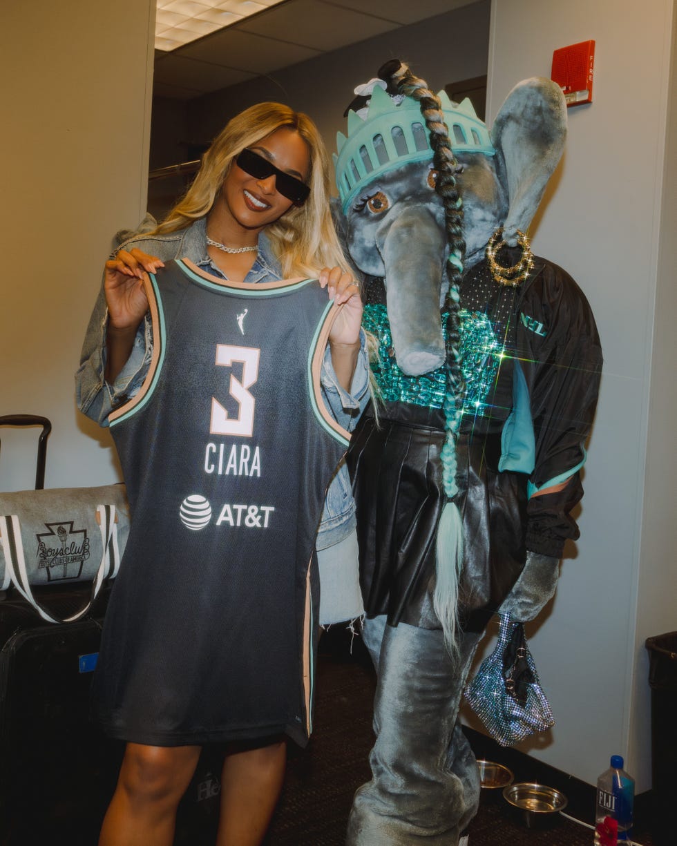 ciara and elephant mascot