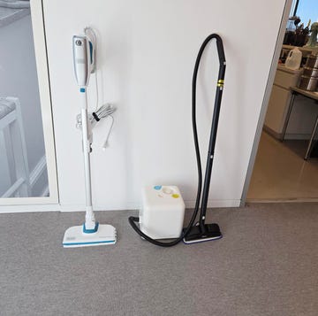 Black+Decker vs. Dupray Neat Steam Cleaner review two household steam cleaning appliances on a carpeted floor