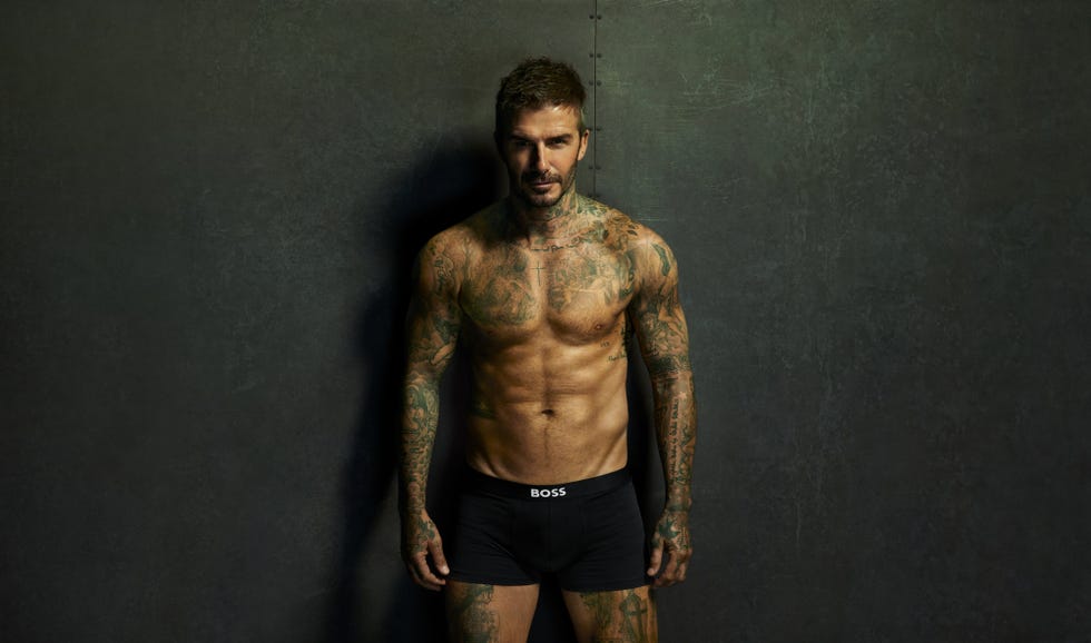 campagnebeeld van david beckham voor boss one bodywear