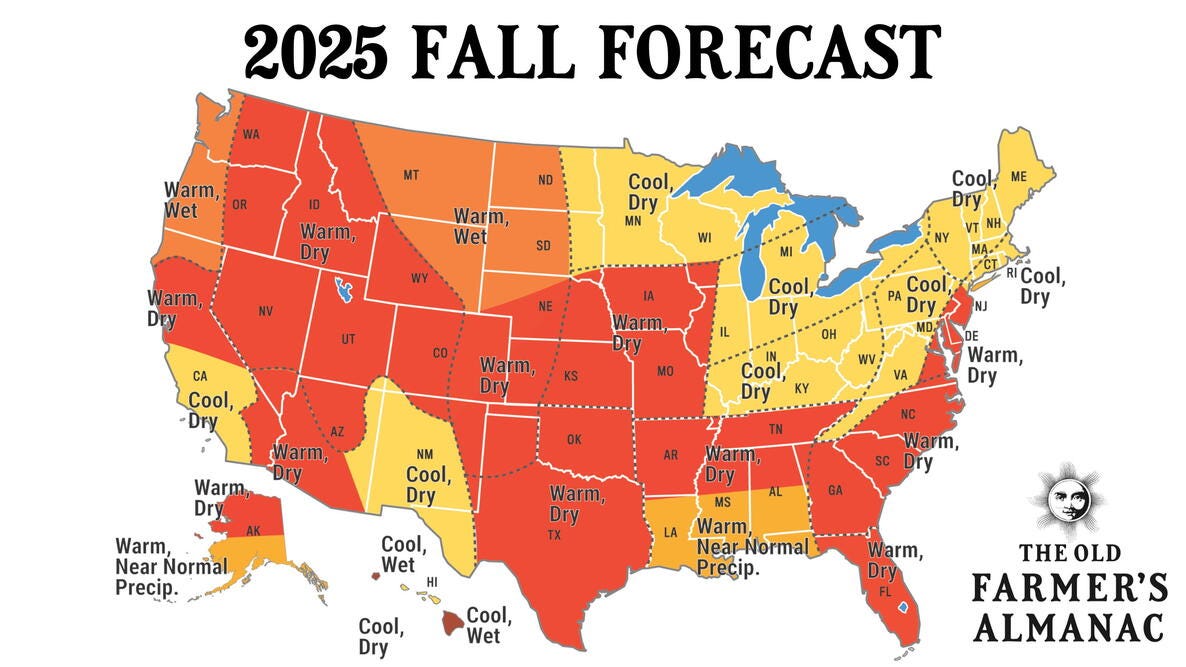 ‘Farmer's Almanac’ Fall Weather Predictions 2025