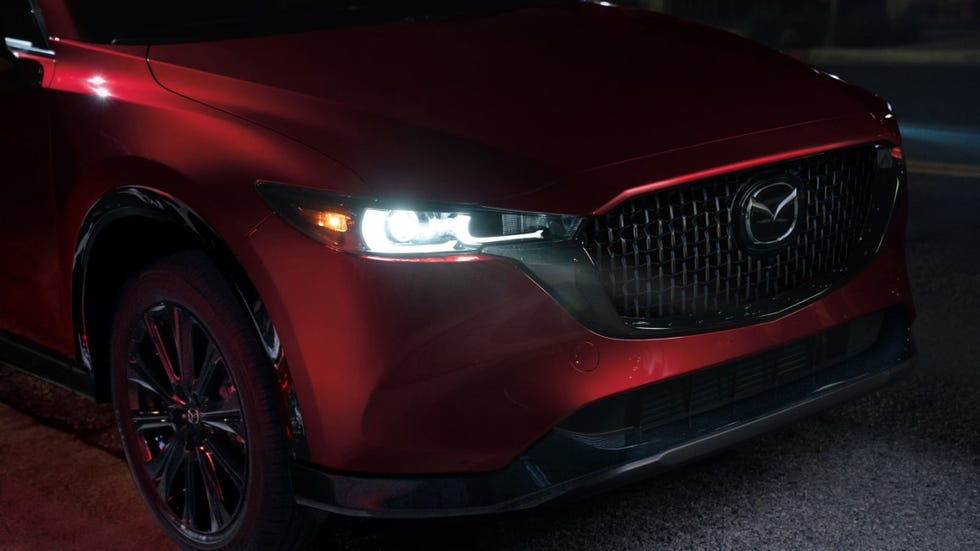 Close-up of Mazda CX-5 headlights