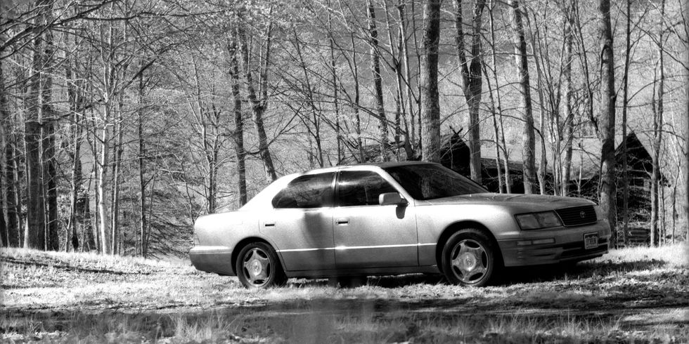 1997 lexus ls400 photographed with infrared film