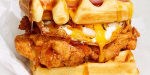 chicken and waffles breakfast sandwich