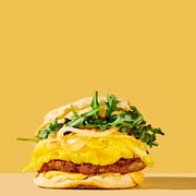 a breakfast sandwich on an english muffin a breakfast sandwich on an english muffin