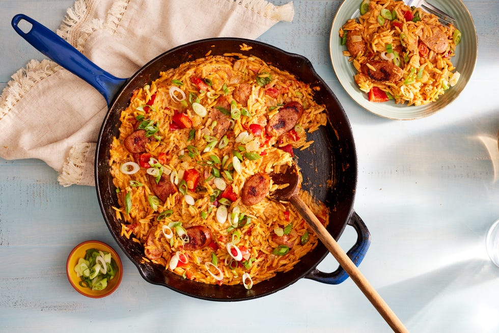 one pan cajun sausage and orzo