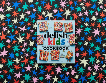 delish kids cookbook on star background