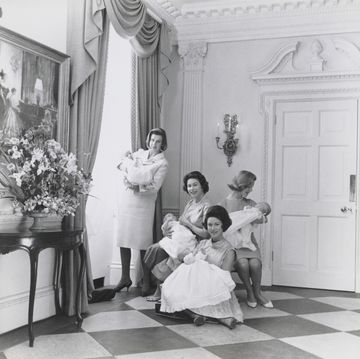queen elizabeth princess margaret with their babies