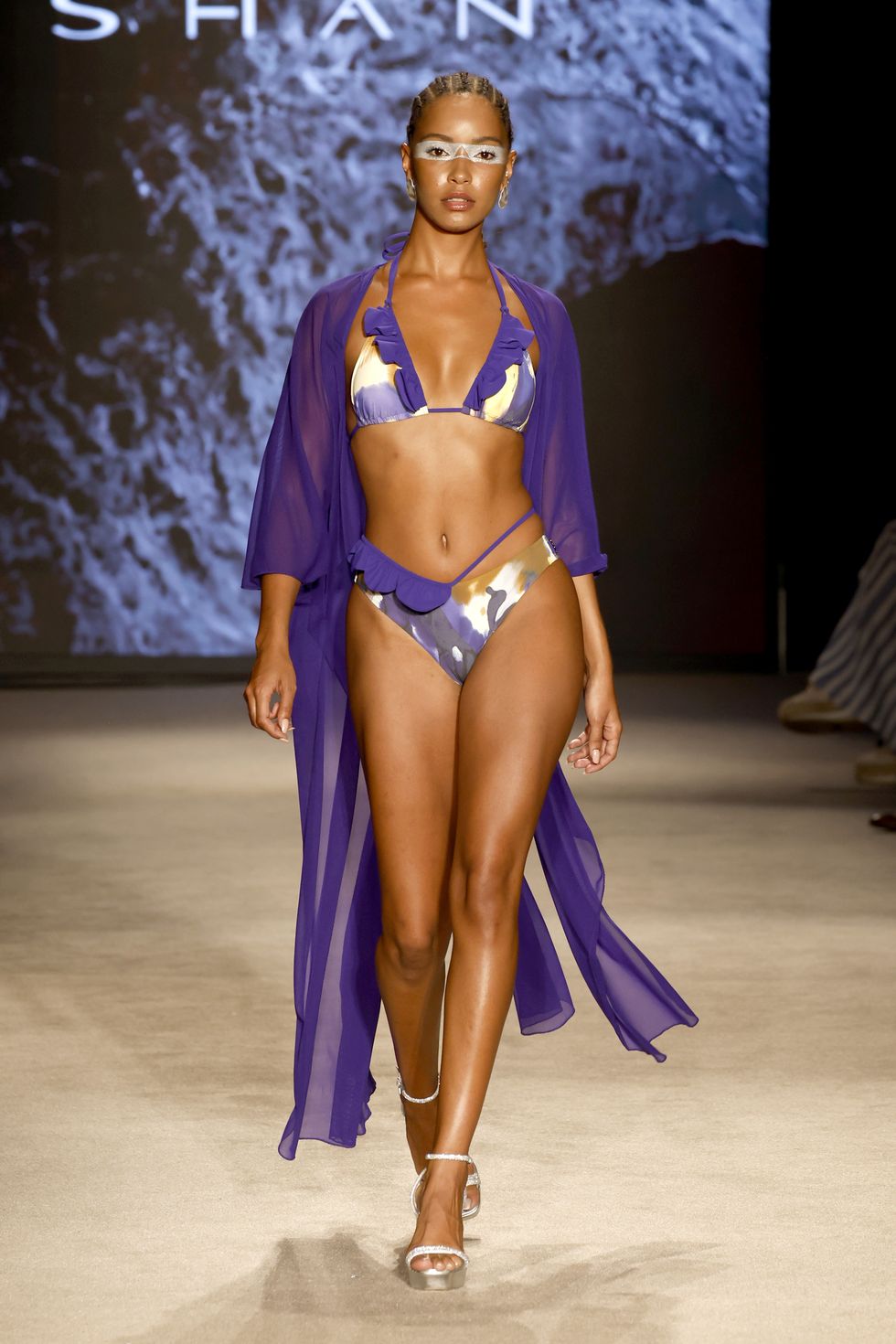 miami beach, florida may 31 a model walks the runway for shan fashion show during paraiso miami swim week at the paraiso tent on may 31, 2024 in miami beach, florida photo by frazer harrisongetty images for paraiso miami beach