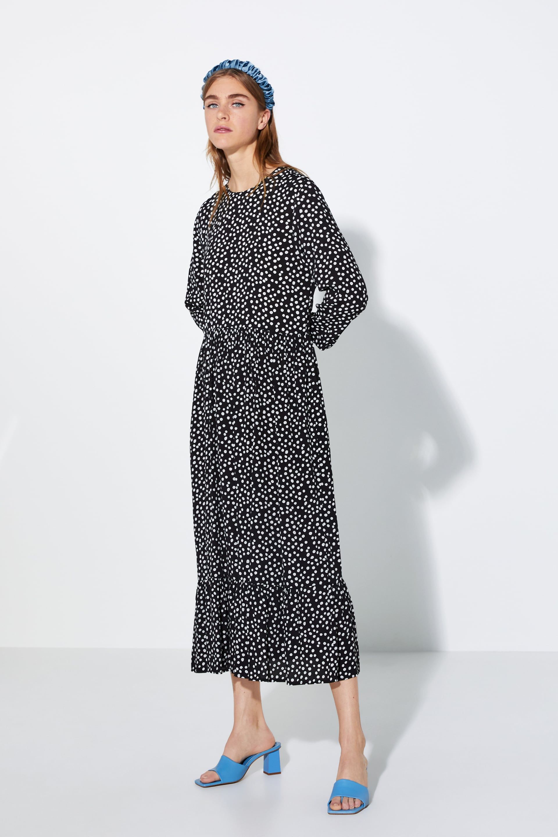 Zara polka shop dot dress midi