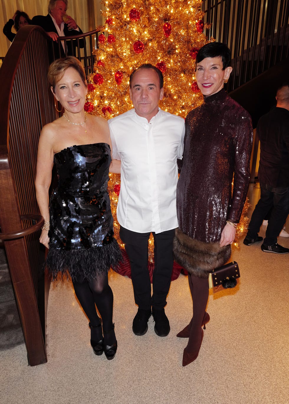 new york, new york december 11 l r lois freedman, jean george vongerichten, and amy fine collins attend esquires 2024 best new restaurants in america celebration x four twenty fives one year anniversary at four twenty five on december 11, 2024 in new york city photo by craig barrittgetty images for hearst magazines