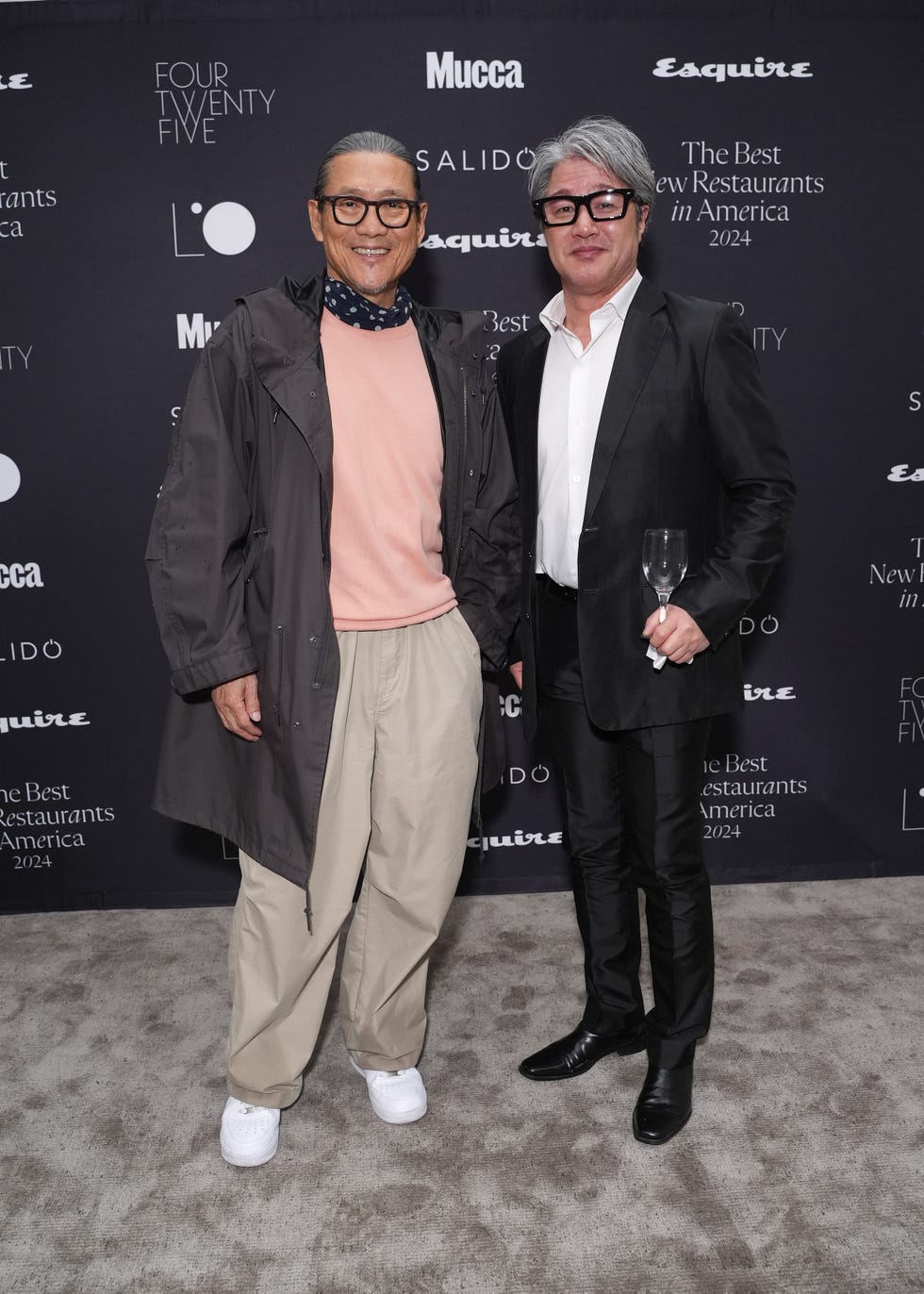 new york, new york december 11 masaharu morimoto and masayuki otaka attend esquires 2024 best new restaurants in america celebration x four twenty fives one year anniversary at four twenty five on december 11, 2024 in new york city photo by sean zannigetty images for hearst magazines